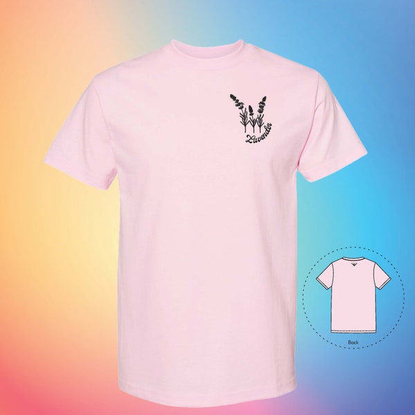 LAVENDER Flowers and Leaves Tee, Custom Unisex Girlfriend Boyfriend Trendy Shirt | Summer T-Shirts (Personalized)