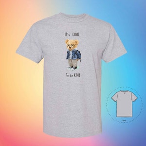 COOL AND KIND The Bear Tee, Handmade Unisex Girlfriend Boyfriend Trendy Shirt | Cute T-Shirts