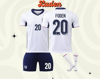 WK 2024 Engeland thuisshirt, Foden-trui, Bellingham, Kane, kindertruiset