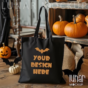 Makieta torby typu tote Makieta czarnej torby typu tote Makieta torby płóciennej Makieta torby na zakupy Makieta naturalnej torby typu tote Makieta Halloween Torba typu tote na Halloween