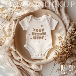 Boho Baby Bodysuit Mockup White Baby Onesie Mockup Rabbit Skins 4400 Mockup Bella Canvas 100B Newborn Bodysuit Mock up Baby Shower