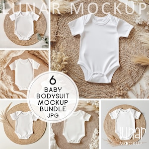 Baby Bodysuit Mockup Bundle White Baby Onesie Mockup Rabbit Skins 4400 Mockup Bella Canvas 100B Newborn Bodysuit Mock up Boho Baby Shower