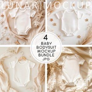 Baby Bodysuit Mockup Bundle White Baby Onesie Mockup Rabbit Skins 4400 Mockup Bella Canvas 100B Newborn Bodysuit Mock up Boho Baby Shower