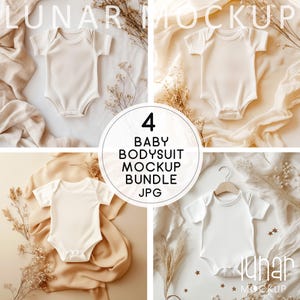 Bodysuit Mockup Bundle White Baby Onesie Mockup Rabbit Skins 4400 Mockup Bella Canvas 100B Newborn Baby Bodysuit Mock up Boho Baby Shower