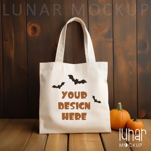 Makieta torby płóciennej, Makieta torby płóciennej, Makieta białej torby, Torba płócienna, Makieta naturalnej torby, Makieta Halloween, Makieta jesieni, Święto Dziękczynienia