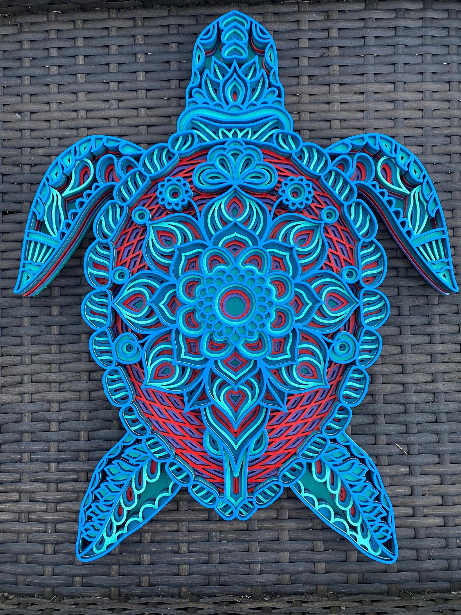 Turtle 3D Mandala, Multilayer Turtle, Turtle Lovers, 3D Layers, Sea ...