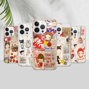 Etui na telefon Yoshitomo Nara – estetyczne japońskie etui artystyczne na iPhone&#39;a 16 15 14 13 12 11 Pro Max i Samsunga S24 S23 S22 S20 Ultra, Pixel 9 8
