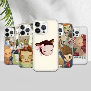 Étui pour portable Yoshitomo Nara, coque esthétique pour iPhone 16e 15 14 13 12 11 Pro max, Plus, X, Samsung Galaxy S24 S23 S22 S20 Ultra, Pixel 9 8