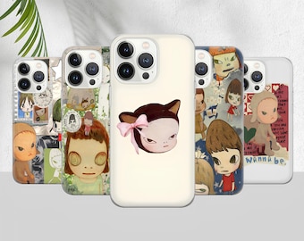 Yoshitomo Nara Phone Case, Aesthetic Cover iPhone 16e 15 14 13 12 11 Pro max, Plus, X, Samsung Galaxy S24 S23 S22 S20 Ultra, Pixel 9 8