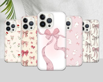 Coquette Phone Case, Preppy and Cute Aesthetic Cover iPhone 15 14 13 12 11 Pro Max 8 Plus X, Samsung Galaxy S24 S23 S22 S20 Ultra, Pixel 8