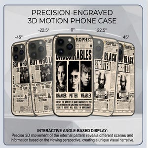 3D Wizard Lentikulärt Telefonskal, Wanted Poster Bytande Bild Skal för iPhone Samsung Pixel