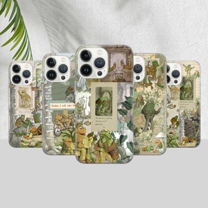 Custodia per telefono Frog and Toad - Cover estetica verde per iPhone 16 15 14 13 12 11 Pro Max 8 Plus X, Samsung Galaxy S24 S23 S22 S20 Ultra