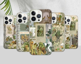 Frog and Toad Phone Case - Green Aesthetic Cover for iPhone 16 15 14 13 12 11 Pro Max 8 Plus X, Samsung Galaxy S24 S23 S22 S20 Ultra