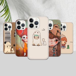 Jolie coque de portable japonaise Hirono - Coque artistique pour iPhone 16 15 14 13 12 11 Pro Max, Samsung S24 S23 S22 S20, Pixel 8