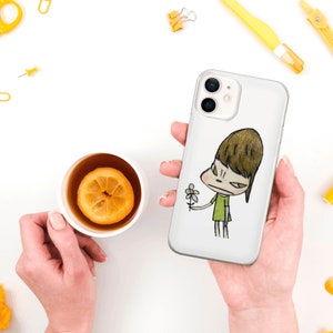 Étui pour portable Yoshitomo Nara, coque esthétique pour iPhone 15 14 13 12 11 Pro Max 8 Plus X, Samsung Galaxy S24 S23 S22 S20 Ultra, Pixel 8 4