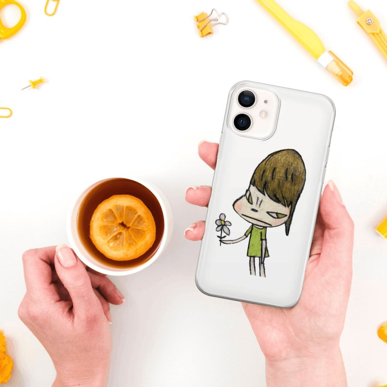 Étui pour portable Yoshitomo Nara, coque esthétique pour iPhone 15 14 13 12 11 Pro Max 8 Plus X, Samsung Galaxy S24 S23 S22 S20 Ultra, Pixel 8 4