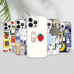 Étui pour portable Miffy, coque esthétique pour iPhone 16 15 14 13 12 11 Pro Max 8 Plus X, Samsung Galaxy S24 S23 S22 S20 Ultra, Pixel 8