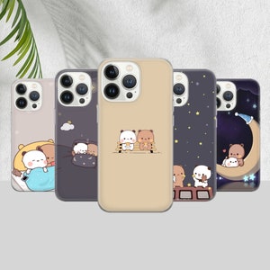 Bubu and Dudu Bear Panda, Coque esthétique pour iPhone 16 15 14 13 12 11 Pro Max 8 Plus X, Samsung Galaxy S24 S23 S22 Ultra, Pixel 8
