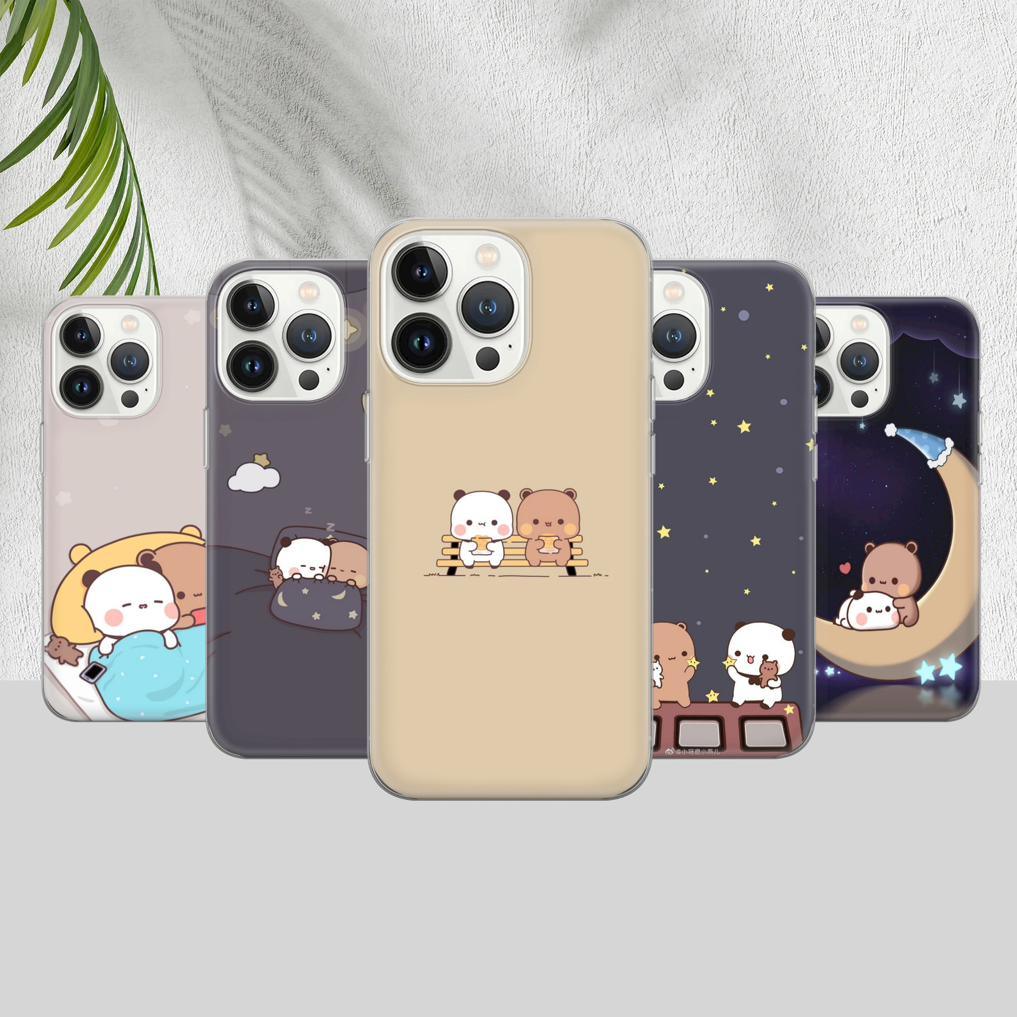 Bubu and Dudu Bear Panda Phone Case, Aesthetic Cover iPhone 16 15 14 13 12 11 Pro Max 8 Plus X, Samsung Galaxy S24 S23 S22  Ultra, Pixel 8