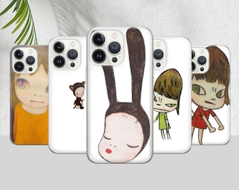 Yoshitomo Nara Phone Case, Aesthetic Cover iPhone 15 14 13 12 11 Pro Max 8 Plus X, Samsung Galaxy S24 S23 S22 S20 Ultra, Pixel 8