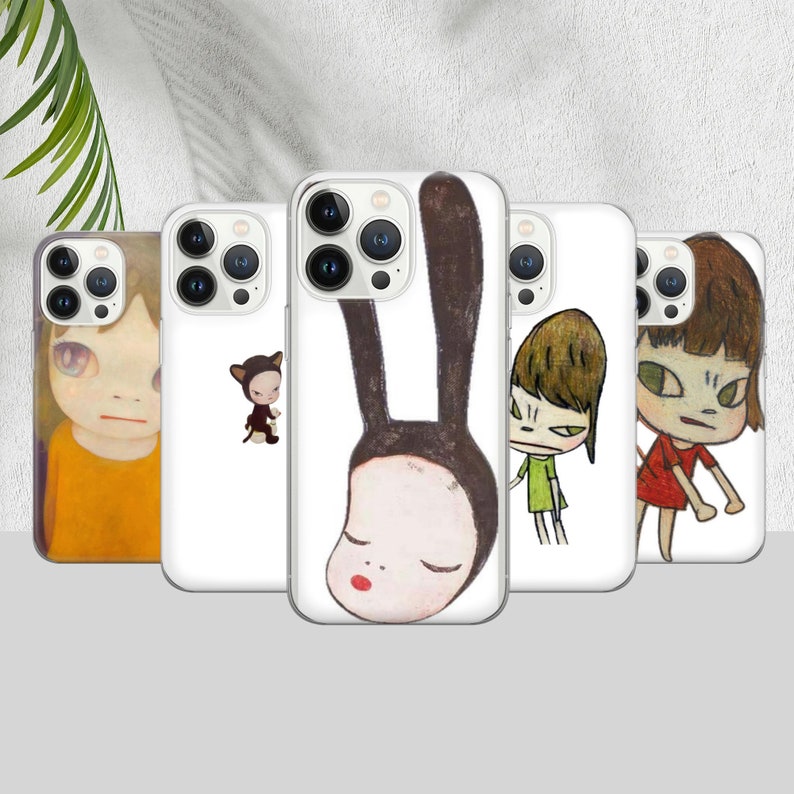 Étui pour portable Yoshitomo Nara, coque esthétique pour iPhone 15 14 13 12 11 Pro Max 8 Plus X, Samsung Galaxy S24 S23 S22 S20 Ultra, Pixel 8 image 1