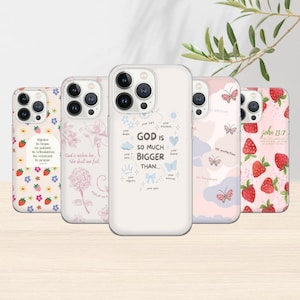 Custodia per telefono cristiana, custodia con versetto della Bibbia di Gesù per iPhone 16, 15, 14, 13, 12, 11, Samsung S24Ultra, S23FE, S22, A15, A54, A25, A14, Pixel 8