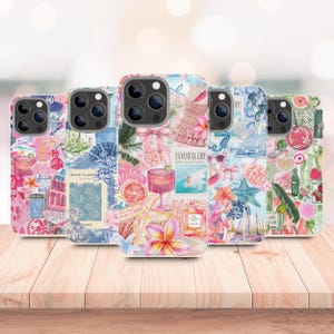 Coque de portable collage Coquette, esthétique preppy et mignonne, iPhone 16 15 14 13 12 11 Pro Max 8 Plus X, Samsung Galaxy S24 S23 S22 S20 Ultra