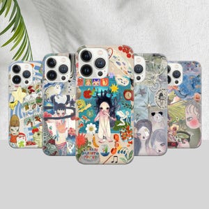 Aya Takano Handyhülle – Japanische ästhetische Collage für iPhone 16 15 14 13 12 11 Pro Max & Samsung S25 S24 S23 Ultra, Pixel 9 8