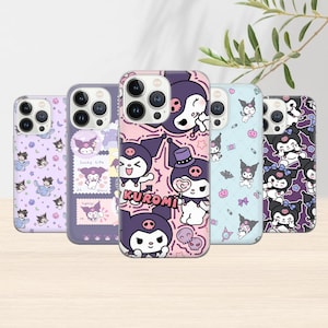 Custodia per telefono Kuromi, custodia estetica per iPhone 16, 14, 13, 12, 11, Xr, Samsung S24Ultra, S23, S22FE, A54, A25, A14, Pixel 8, 7A,