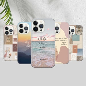 Versets de la Bible Coque de portable, christianisme, compatible iPhone 16 15 14 13 12 11 Pro Max 8 Plus X, Samsung Galaxy S24 S23 S22 S20 Ultra, Pixel 8
