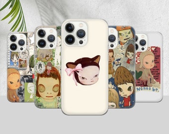 Yoshitomo Nara Phone Case, Aesthetic Cover iPhone 15 14 13 12 11 Pro Max 8 Plus X, Samsung Galaxy S24 S23 S22 S20 Ultra, Pixel 8