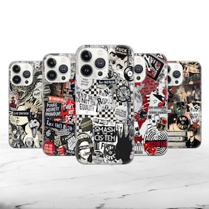 Grunge Punk Handyhülle - Y2K Alt Girl Aesthetic Collage Cover für iPhone 16 15 14 13 12 11, Samsung S25 S24 S23 Ultra, Pixel 8 9