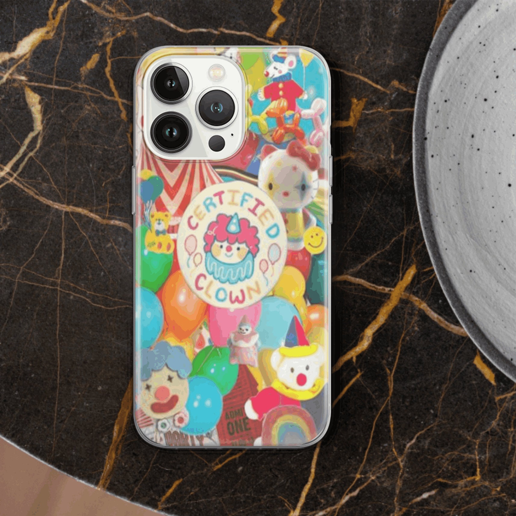Ugly Circus Clown Phone Case Scary Clown Cover for iPhone 15 Pro Max