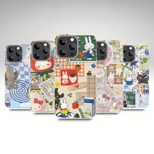 Custodia per telefono Miffy, cover estetica per iPhone 16, 15, 14, 13, 12, 11 Pro Max, 8 Plus X, Samsung Galaxy S24, S23, S22, S20 Ultra, Pixel 8