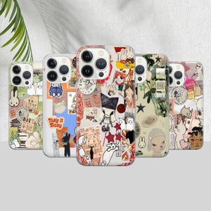 Miffy & Yoshitello Nara Handyhülle – Preppy and Cute Aesthetic Cover für iPhone 16 15 14 13 12 11 Pro Max, Plus, X, Samsung S24 S23 S22 Plus