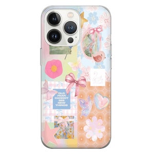 Coquette Collage Phone Case, Preppy and Cute Aesthetic, iPhone 15 14 13 12 11 Pro Max 8 Plus X, Samsung Galaxy S24 S23 S22 S20 Ultra 2