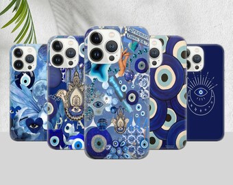 Greek Evil Eye Phone Case Evil Eyes Cover for iPhone 15 Pro Max, 14, 12, Xs, 13, 11 Pro, Xr, Samsung  S24 S22, S10, S20, A14, Pixel 8