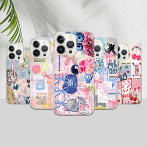 Coquette Collage Phone Case, Preppy and Cute Aesthetic, iPhone 15 14 13 12 11 Pro Max 8 Plus X, Samsung Galaxy S24 S23 S22 S20 Ultra zdjęcie 1