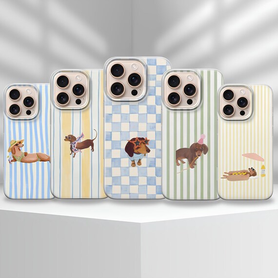 Dachshund Phone Case, Dog Lover Gift Cover for iPhone Samsung Pixel