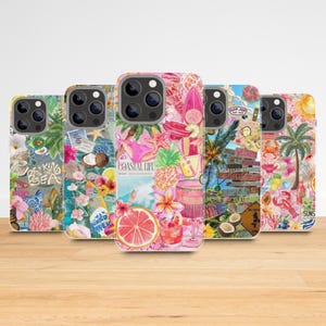 Capa de celular com palmeira de praia, capa para amantes do mar e da praia no verão para iPhone 16, 15, 14, 13, 12, 11 Pro Max, Plus X, Samsung Galaxy S25, S24, S23, S22 Ultra