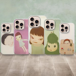 Étui pour téléphone Yoshitomo Nara - Illustration artistique japonaise pour iPhone, Samsung et Pixel