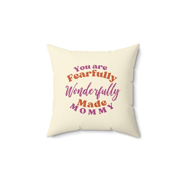 MOTHERS DAY Gift Square Pillow | Mom's Gift Ideas | Psalm139 Pillow Gift for Her | Throw Pillow Design for Moms Pillow Gift for Mothers Day