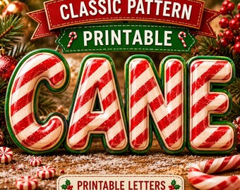 Alphabet classique en sucre de canne | Lettres imprimables
