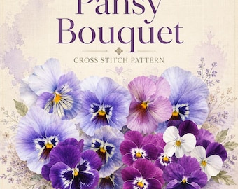 Pensée violette motif point de croix PDF ** Téléchargement