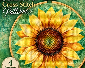 Sunflower Cross Stitch Pattern | Warm Watercolor Floral Design