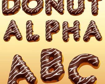 Clipart de alfabeto de rosquinha: letras para imprimir no Cricut (PNG, JPG, PDF)