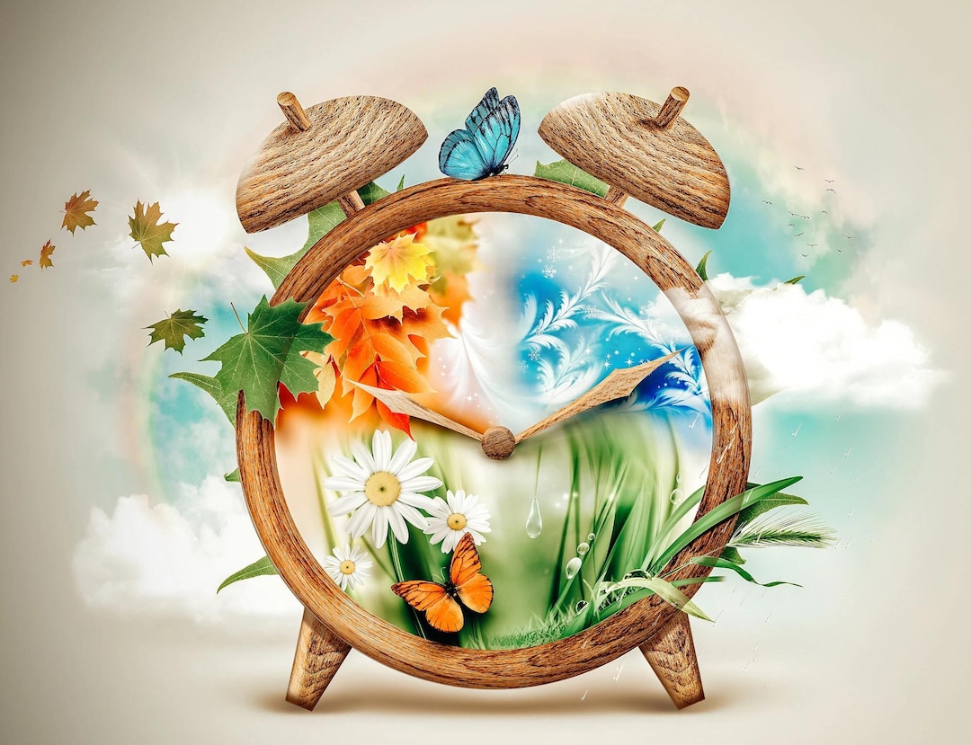 4 Seasons Clock Cross Stitch Pattern, Watercolor PDF Pattern, 2 Kinds ...