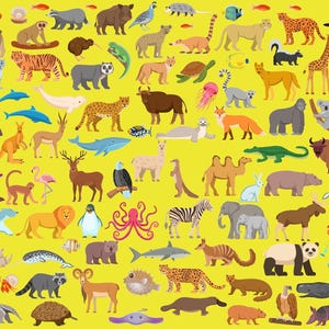 106 Mini Tiere Kreuzstichmuster, druckbare PDF-Muster, 2 Arten von Charts, Sofort Download, DMC, Löwe, Tiger, Hirsch, Bär, Giraffe