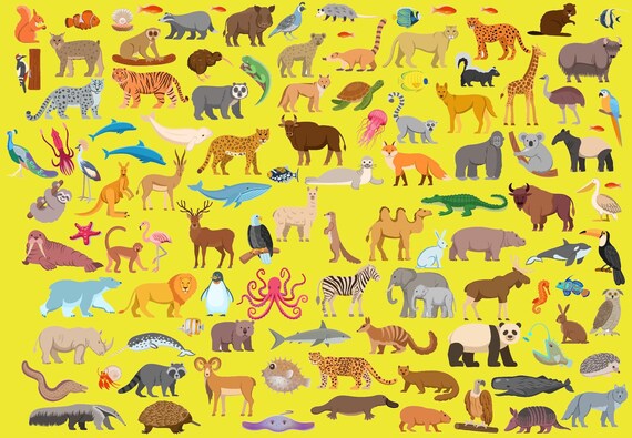 106 Mini Animals Cross Stitch Patterns: Lion, Tiger, Bear (PDF Pattern)