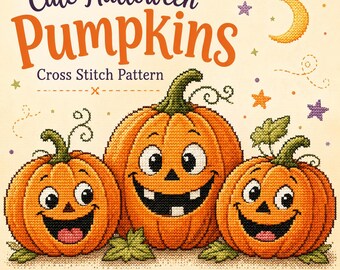 Leuk kruissteekpatroon Halloween-pompoen
